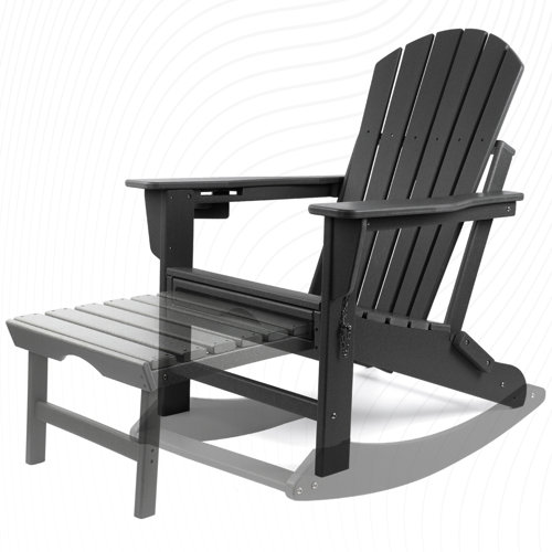 OLYMSOLD Plastic/Resin Folding and Rocking Adirondack Chair with